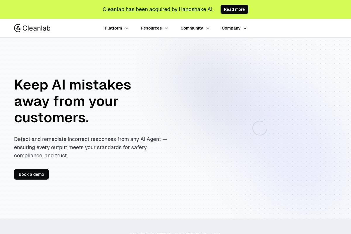 7. Cleanlab: Best for Real-Time Trustworthiness Scoring