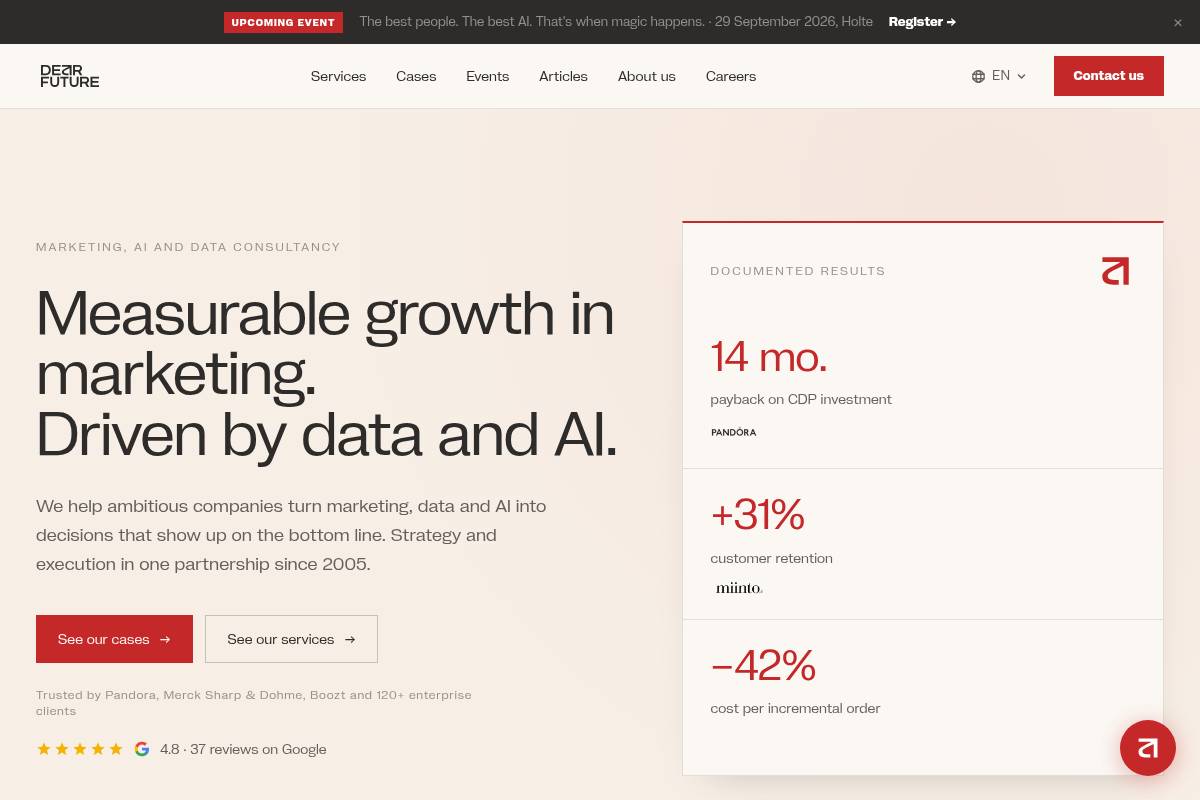 7. Dear Future (formerly IIH Nordic): Best for Enterprise AI Strategy