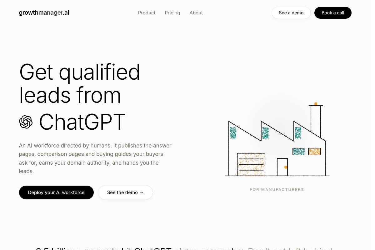 7. GrowthManager.ai: Best for Flat-Fee AI Visibility Monitoring