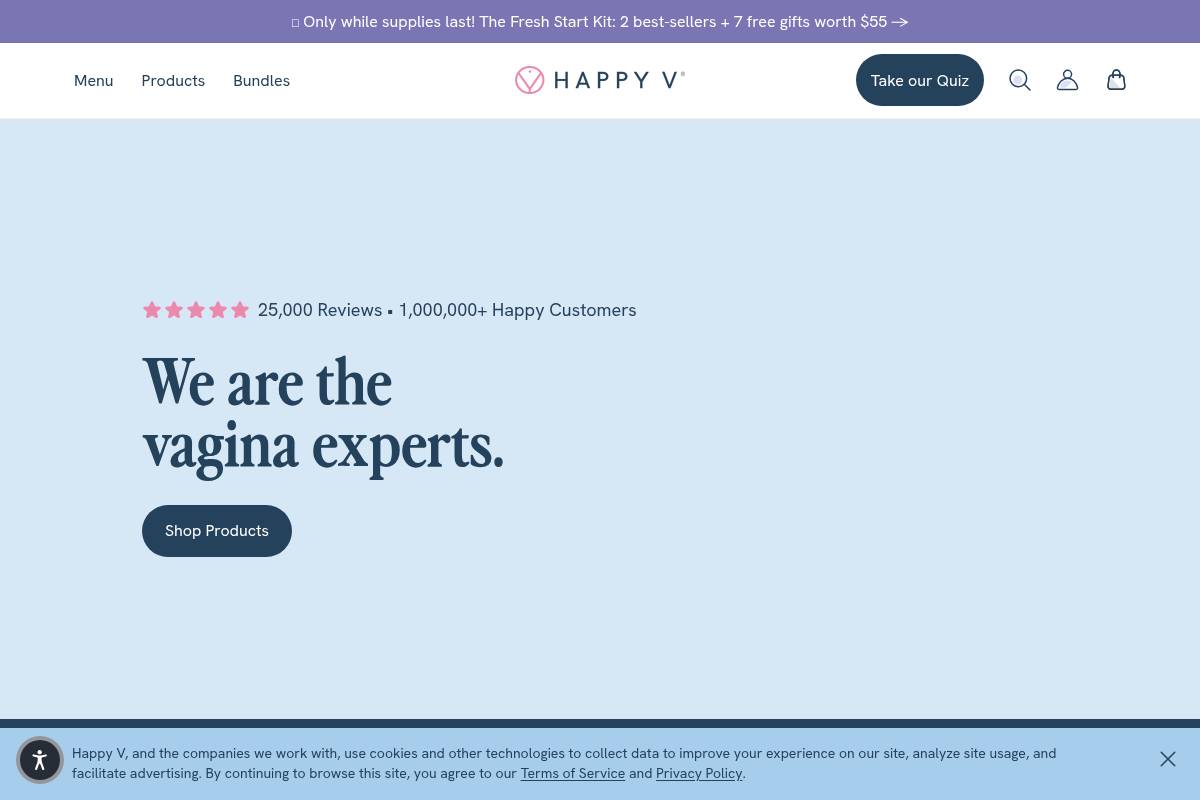 7. Happy V Prebiotic + Probiotic: Best for Targeted Vaginal pH and BV Support