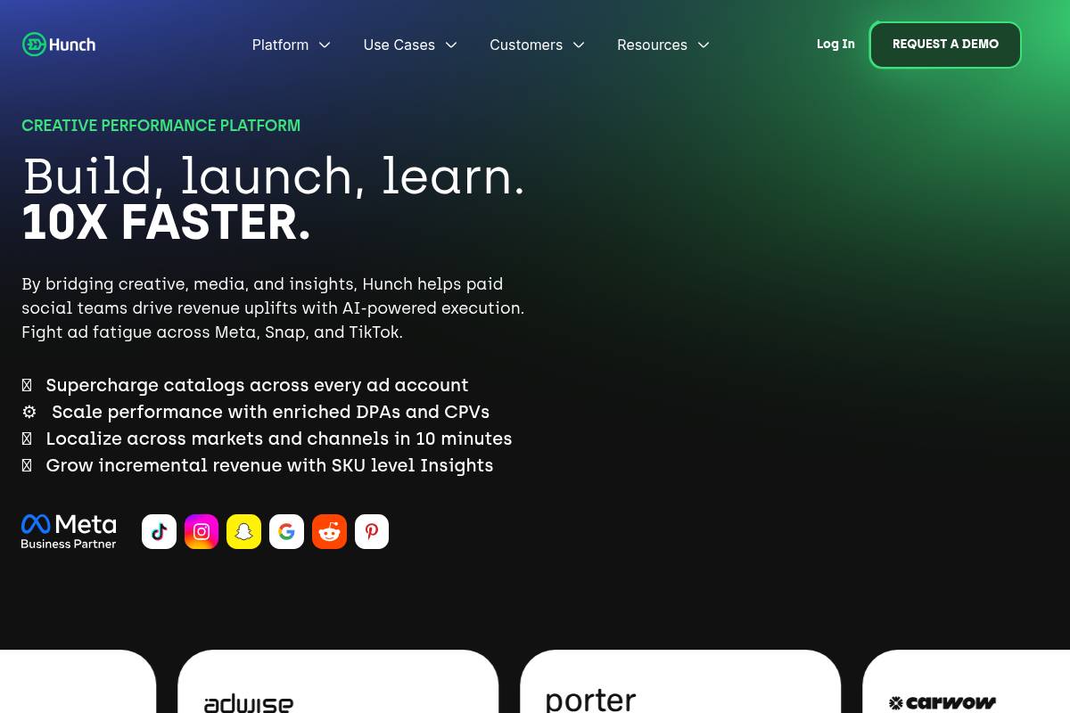7. Hunch: Best for Dynamic Product Ad Creative Automation