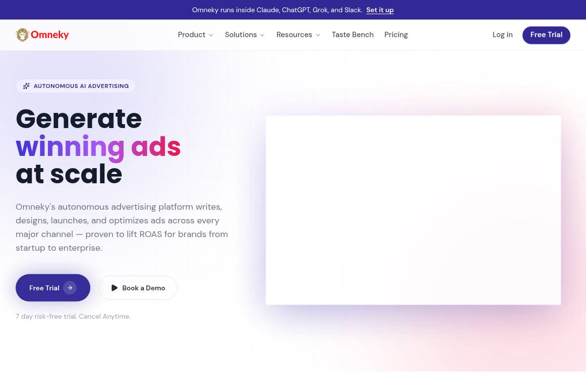 7. Omneky: Best for Omnichannel AI Ad Generation and Launch