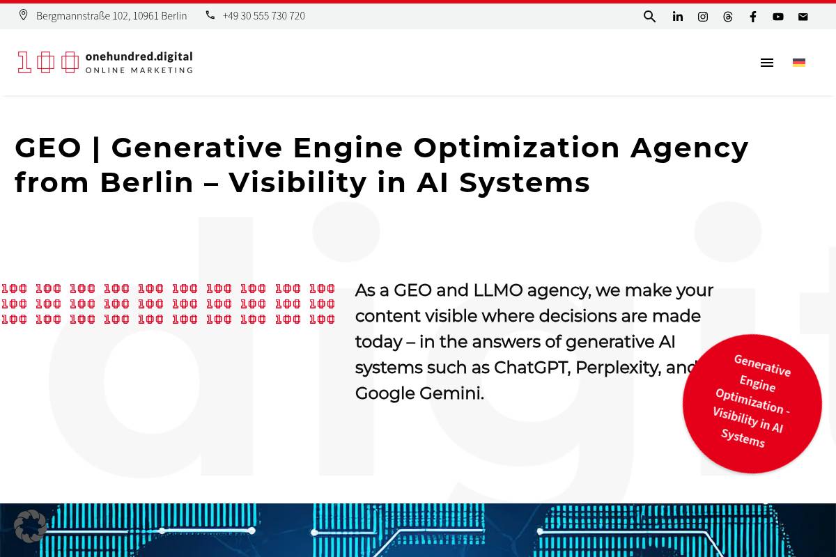 7. onehundred.digital: Best for Boutique Brand-Led GEO Consulting