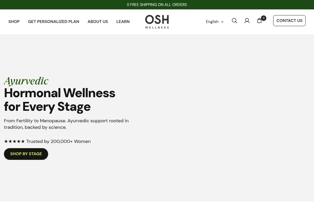 7. OSH Wellness Ayurvedic Hormone Balance: Best Adaptogen-Based Perimenopause Support
