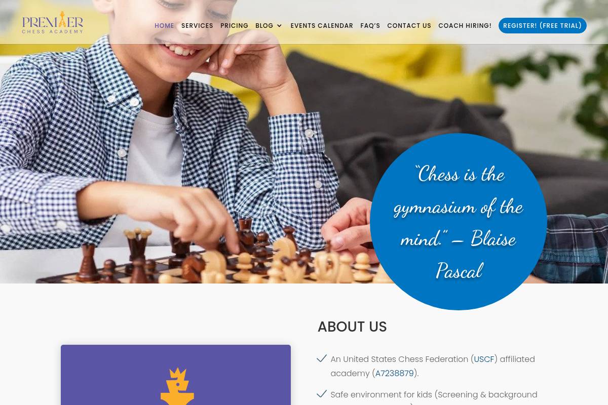 7. Premier Chess Academy — Best for USCF-Affiliated Structured Online Classes