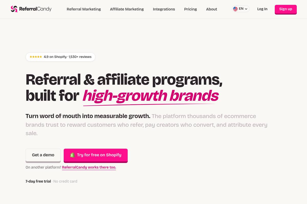 7. ReferralCandy — Best for Referral and Affiliate Growth Loops