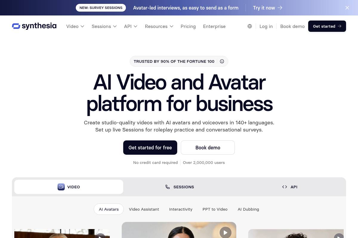 7. Synthesia: Best for Corporate and Training-Style Avatar Video