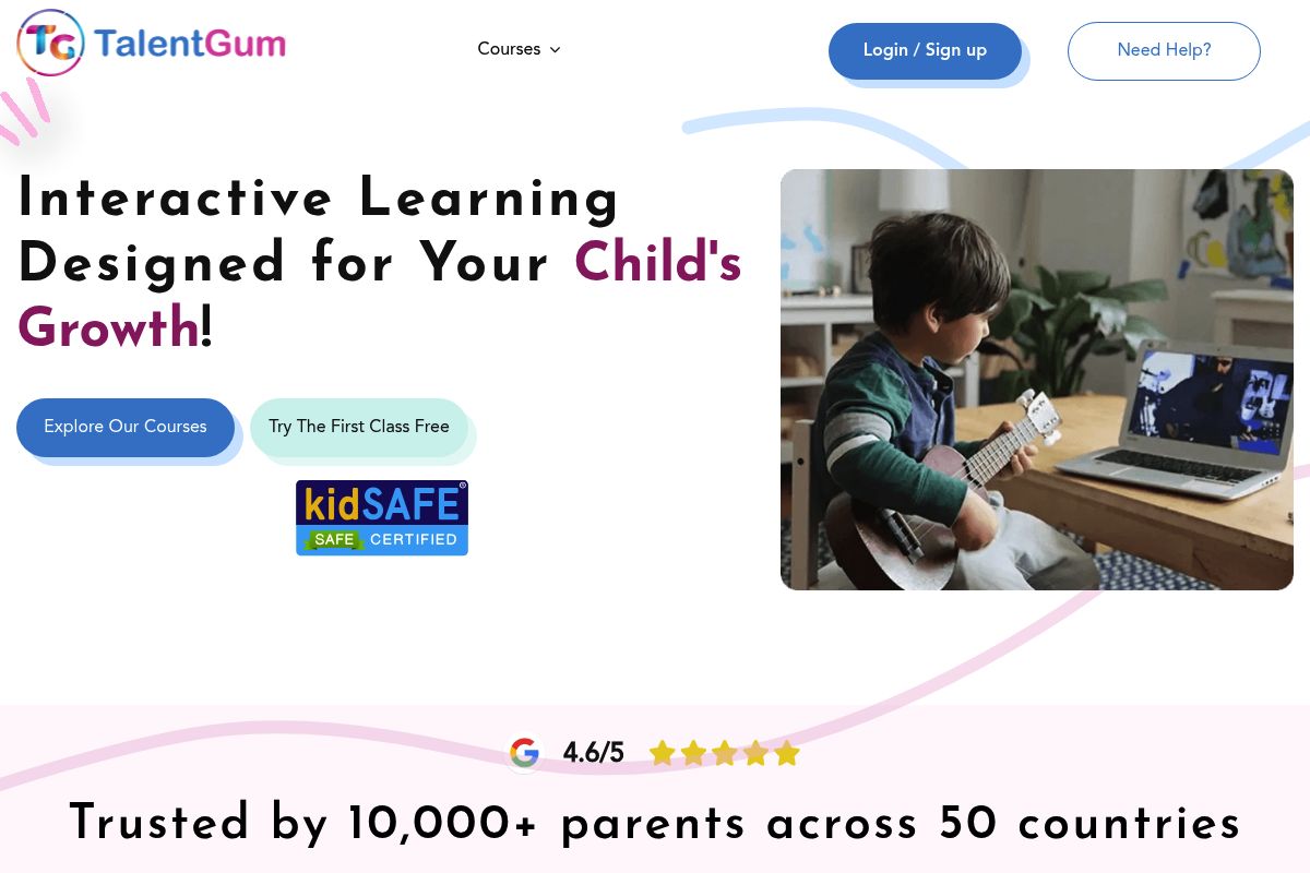 7. TalentGum — Best for Flexible Online Classes with Personalized Attention