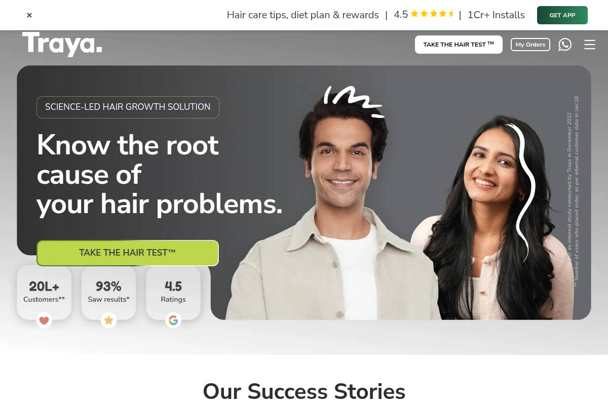 7. Traya: Best for Men Who Suspect Dandruff-Linked Hair Fall
