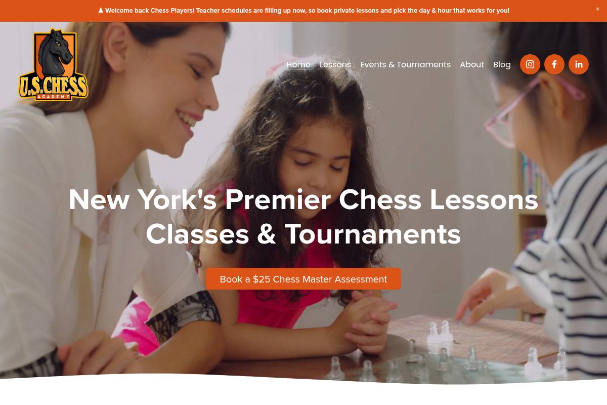 7. US Chess Academy: Best for NYC Private Lessons and In-Person Assessment