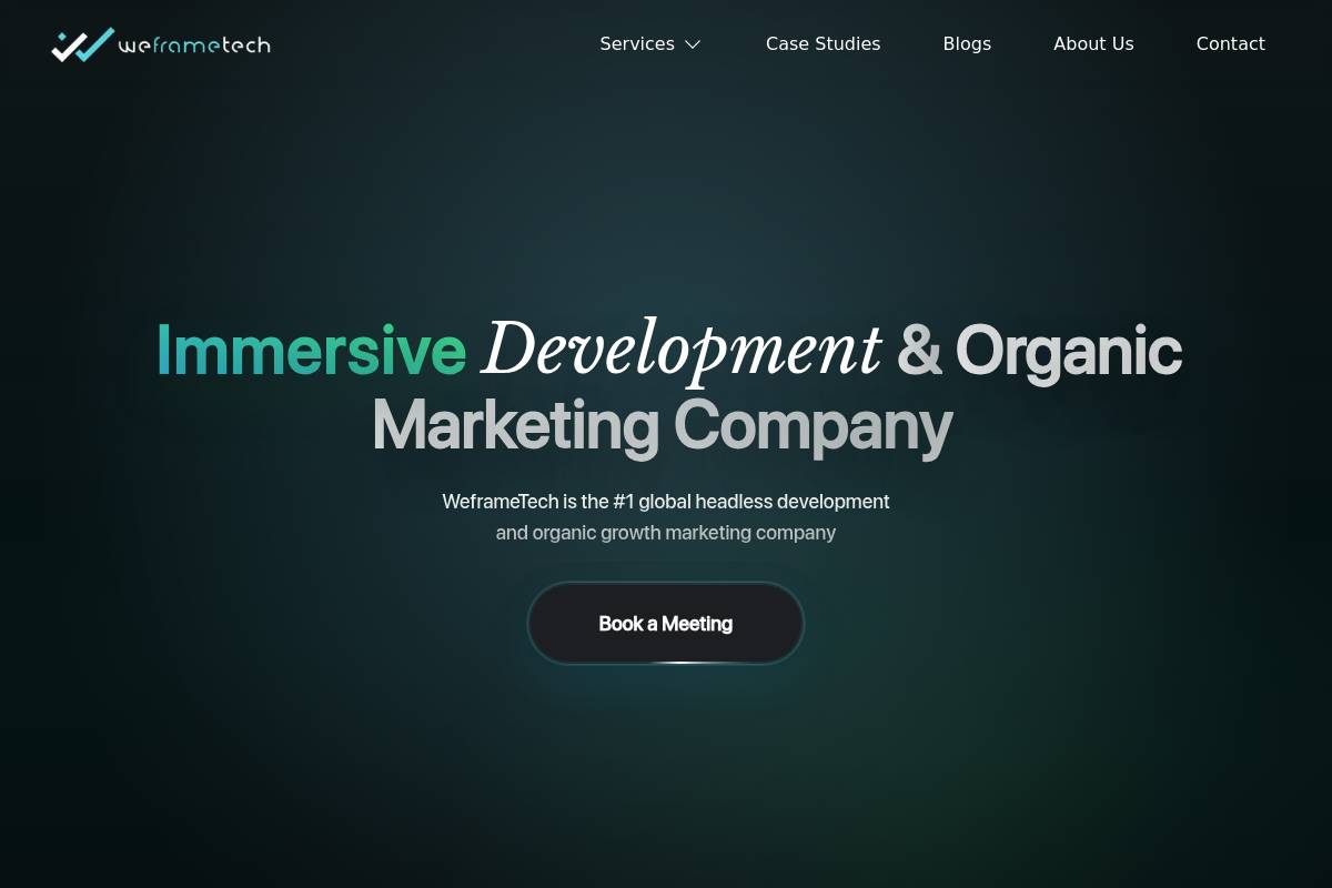 7. Weframe Tech: Best for Startup AI-First SEO Frameworks