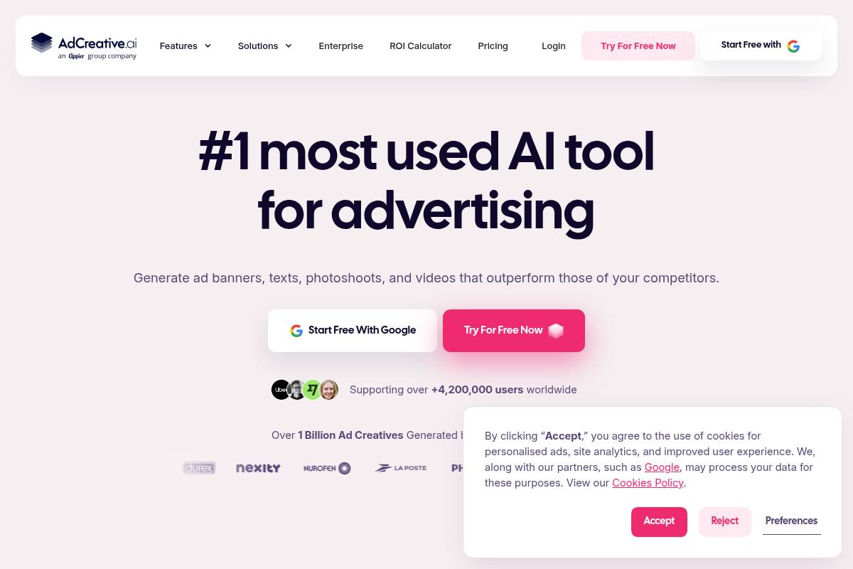 8. AdCreative.ai: Best for AI-Generated Ad Creatives