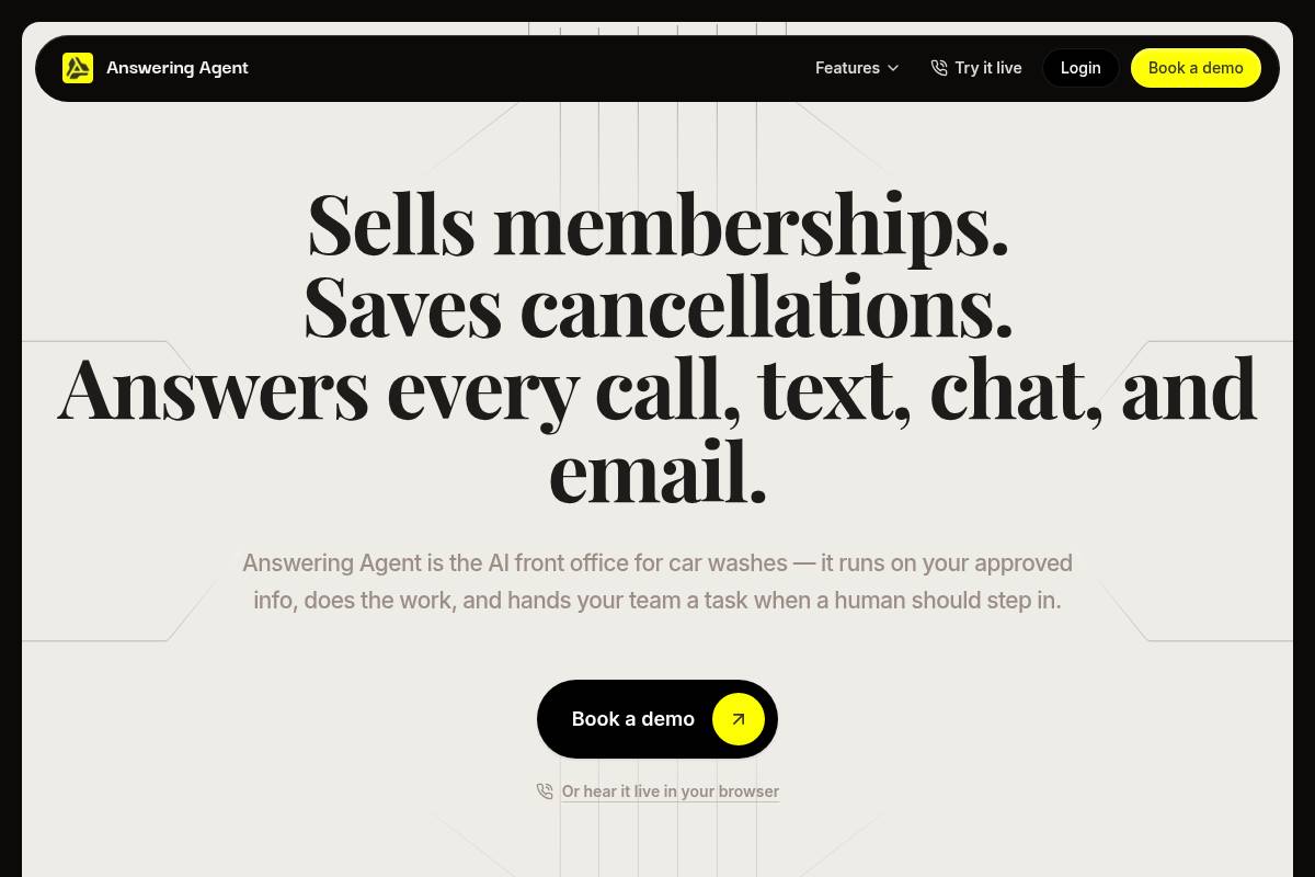 8. Answering Agent — Best for Predictable Flat-Rate Pricing