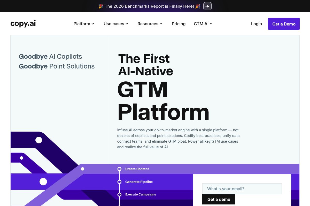 8. Copy.ai — Best for GTM Workflow Automation and High-Volume Content