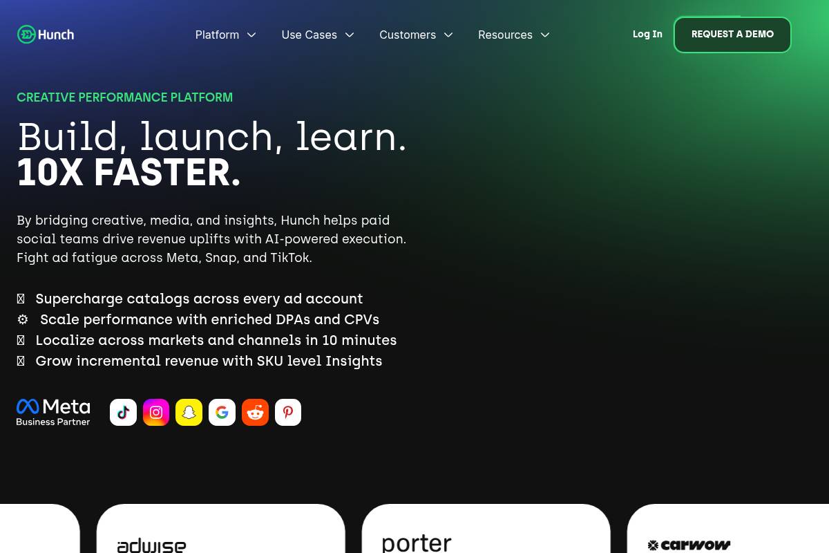 8. Hunch: Best for Dynamic Creative at Large Catalog Scale
