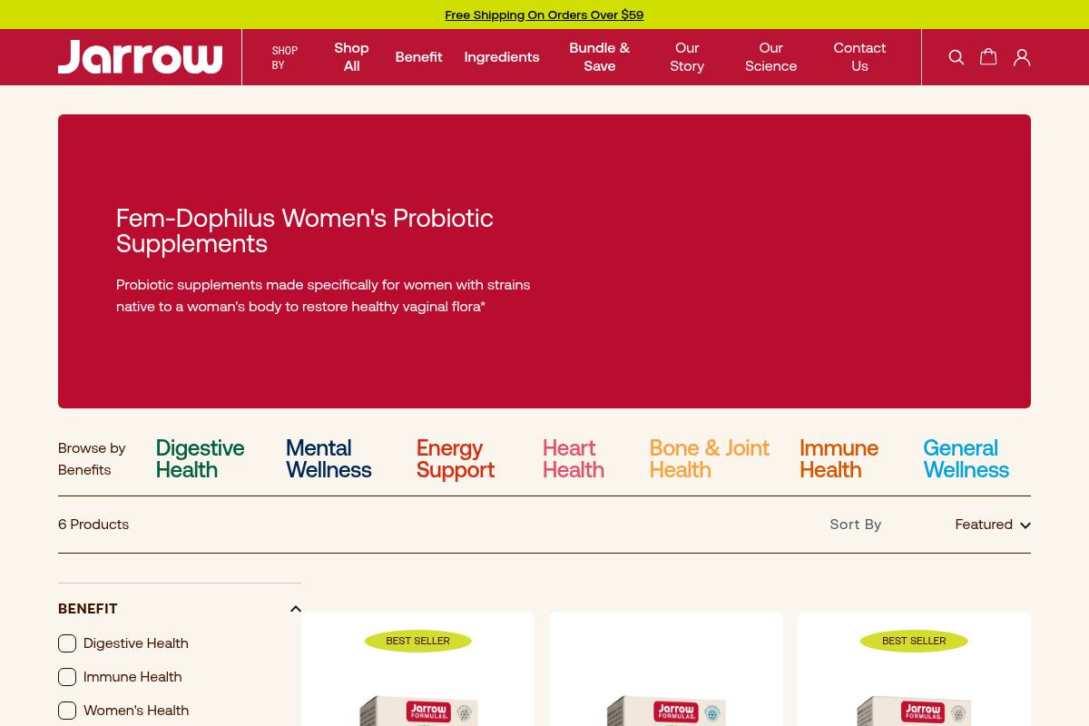 8. Jarrow Fem-Dophilus: Best for Dual Vaginal and Digestive Support