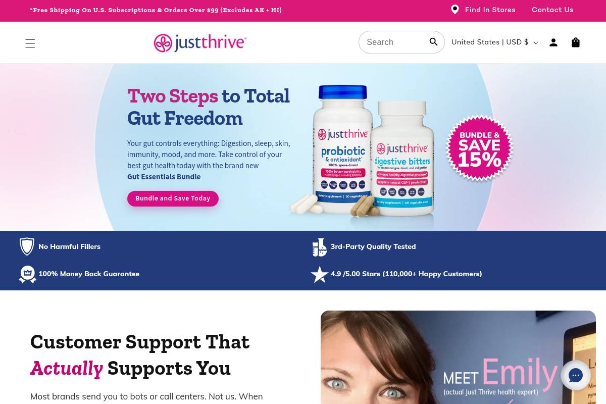8. Just Thrive Probiotic & Antioxidant: Best for Spore-Based Survivability