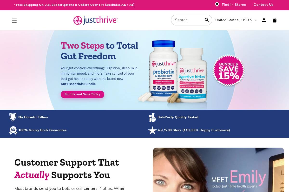 8. Just Thrive Probiotic & Antioxidant: Best for Spore-Based Survivability