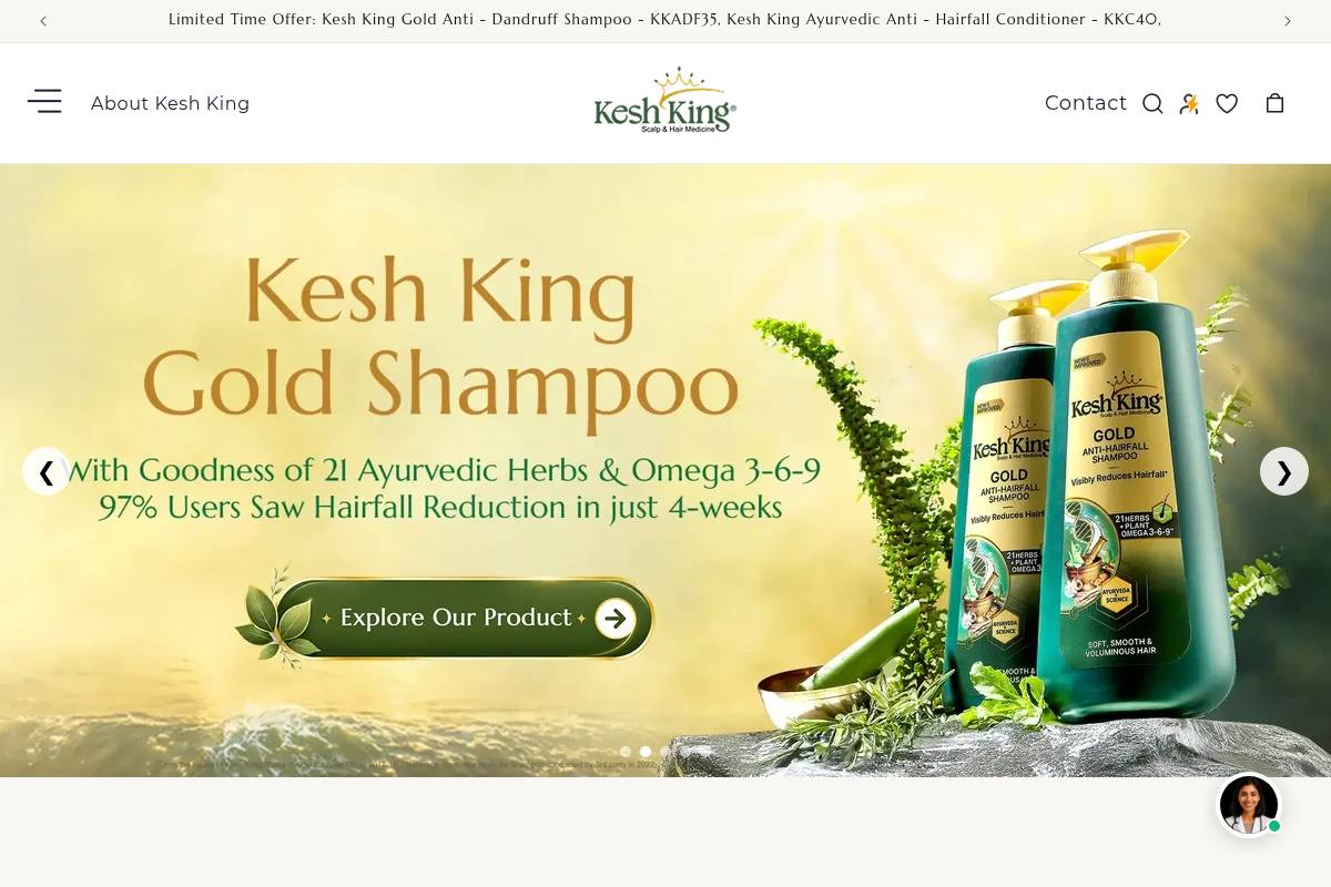 8. Kesh King Anti Hairfall Shampoo: Best Ayurvedic Daily Option