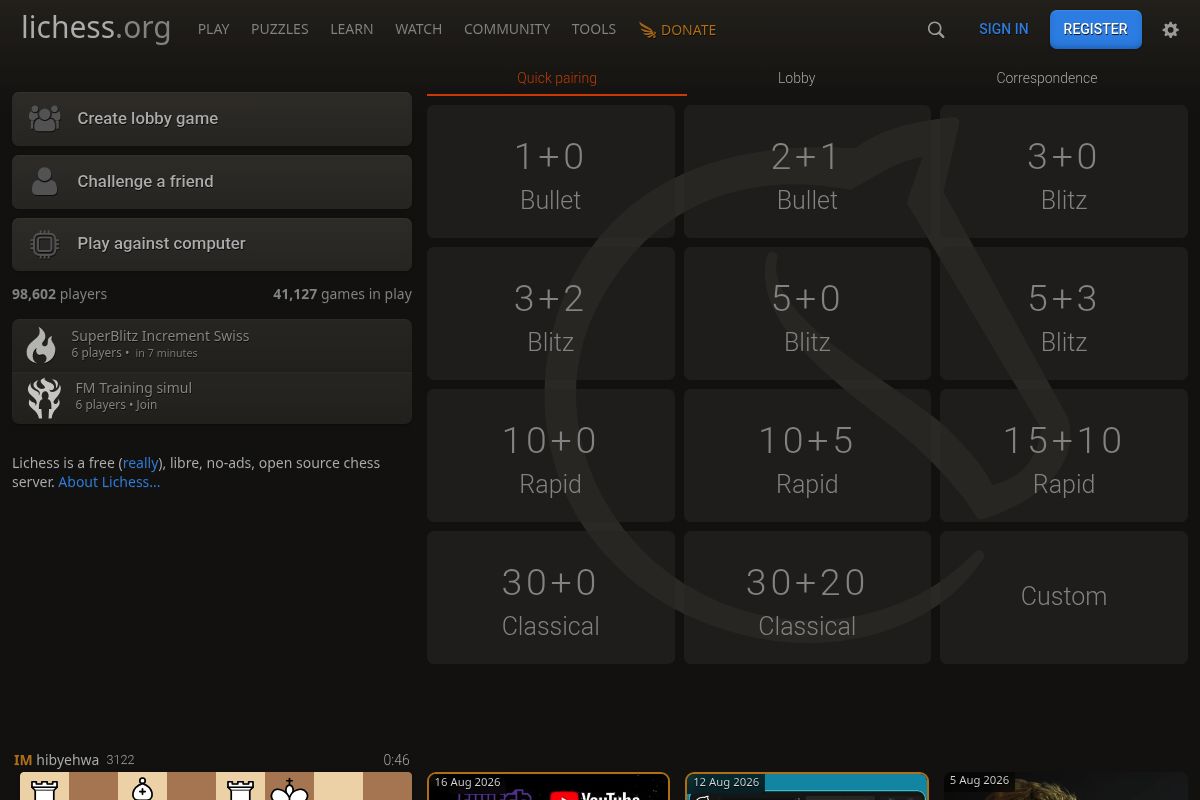 8. Lichess — Best for Fully Free Unlimited Practice and Game Analysis