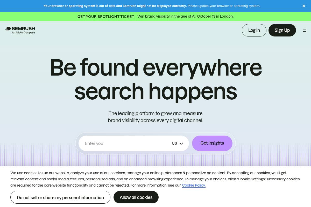 8. Semrush AI Toolkit — Best for SEO Teams Adding AEO to an Existing Suite