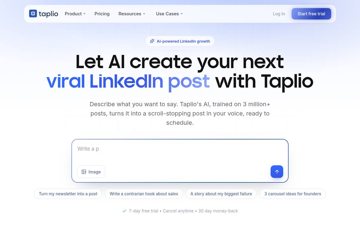 8. Taplio — Best for AI-Powered LinkedIn Content Creation