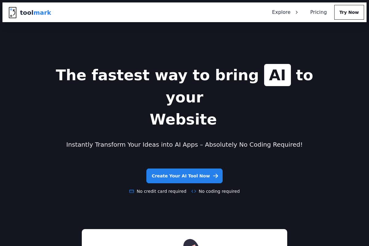 8. Toolmark.ai — Best for Drag-and-Drop AI Tool Building with a Marketplace