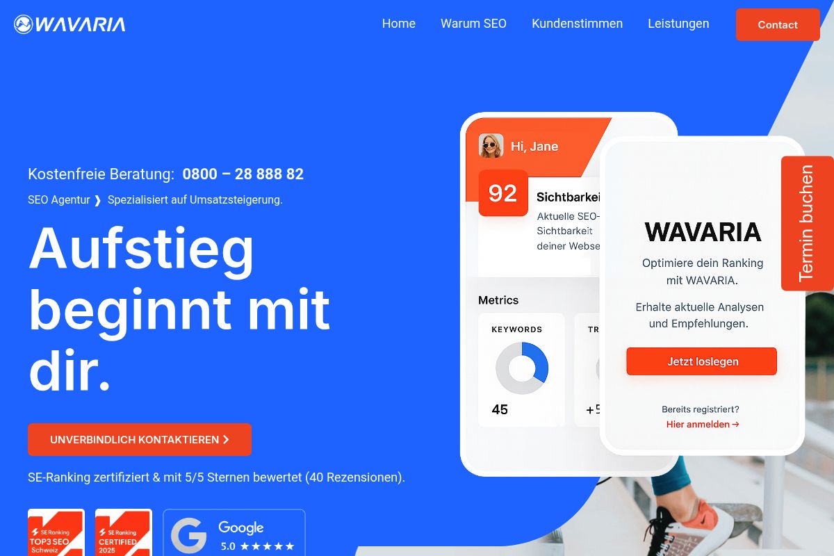 8. WAVARIA AG: Best for Lead-Focused SMBs Wanting Fast, Measurable SEO