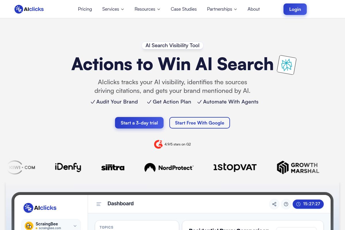 9. AIClicks — Best for Affordable Prompt-Level Insights