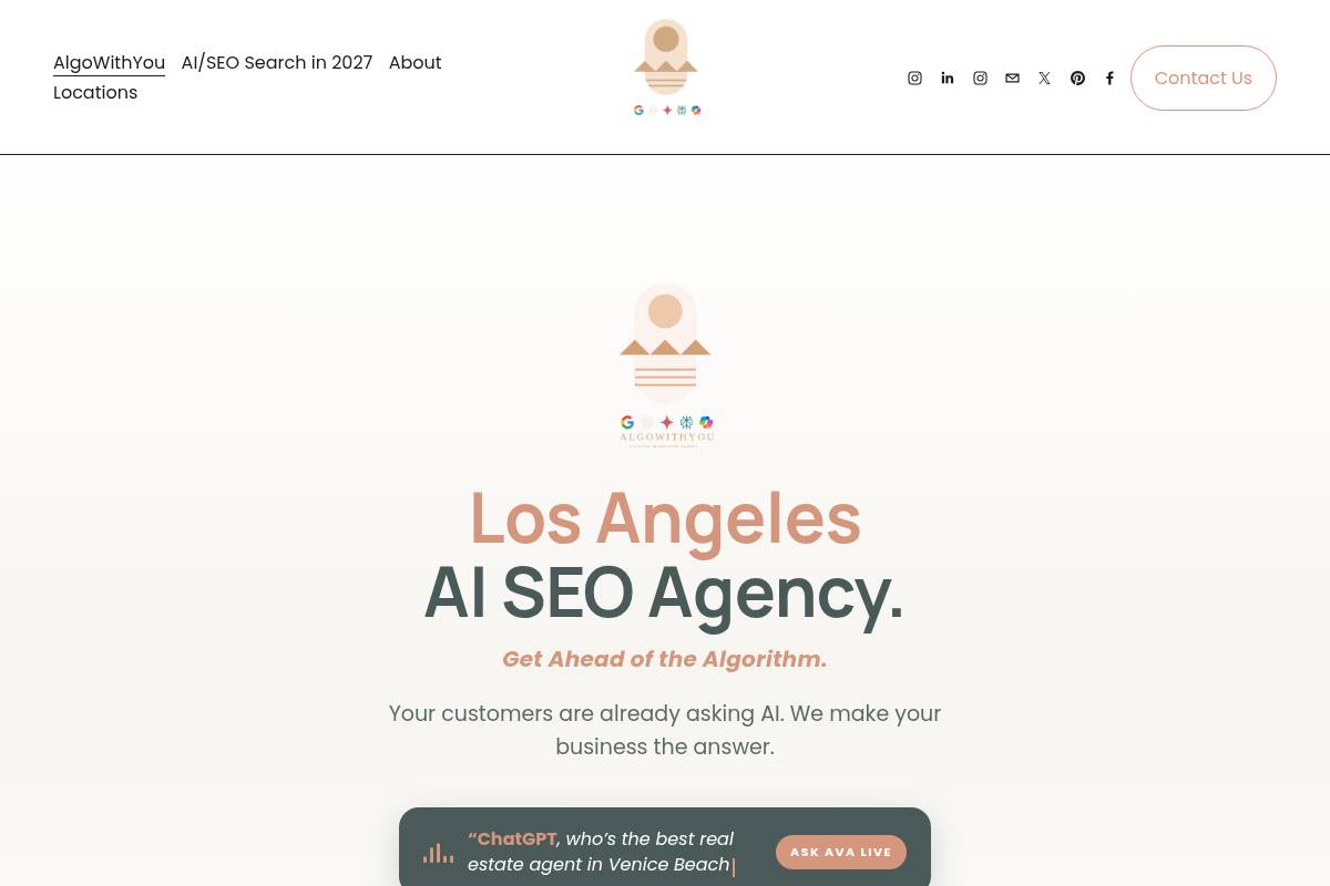9. AlgoWithYou: Best for Local LA Small Businesses and Boutique AEO