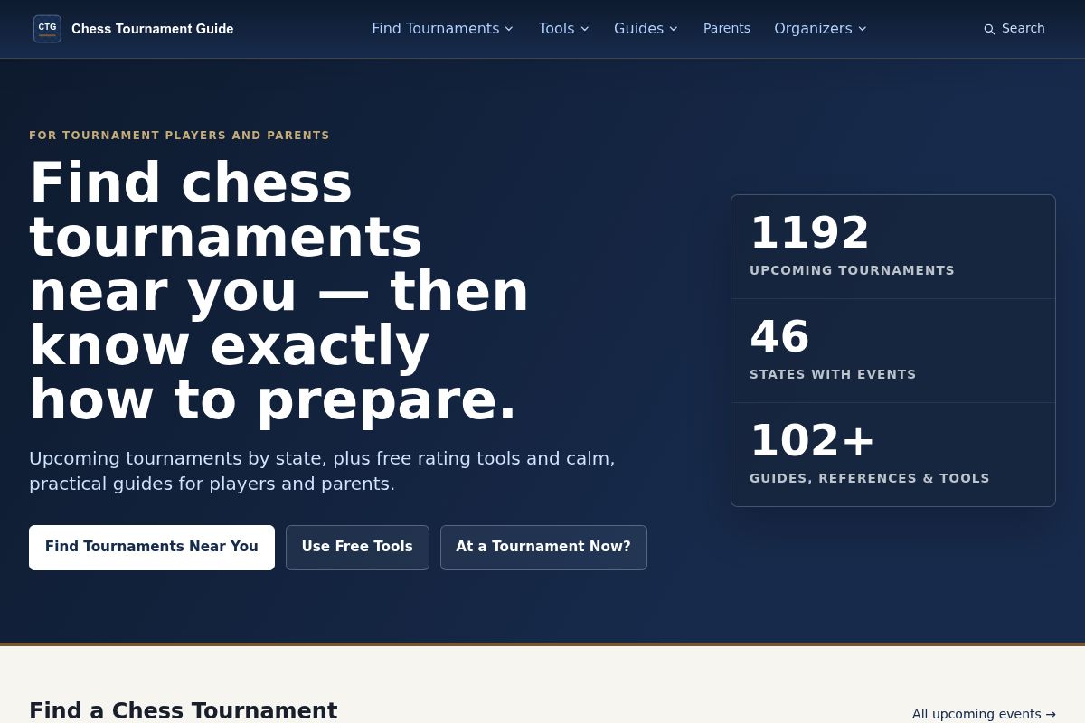 9. Chess Tournament Guide — Best Free Tool for Finding USCF Scholastic Events Near You