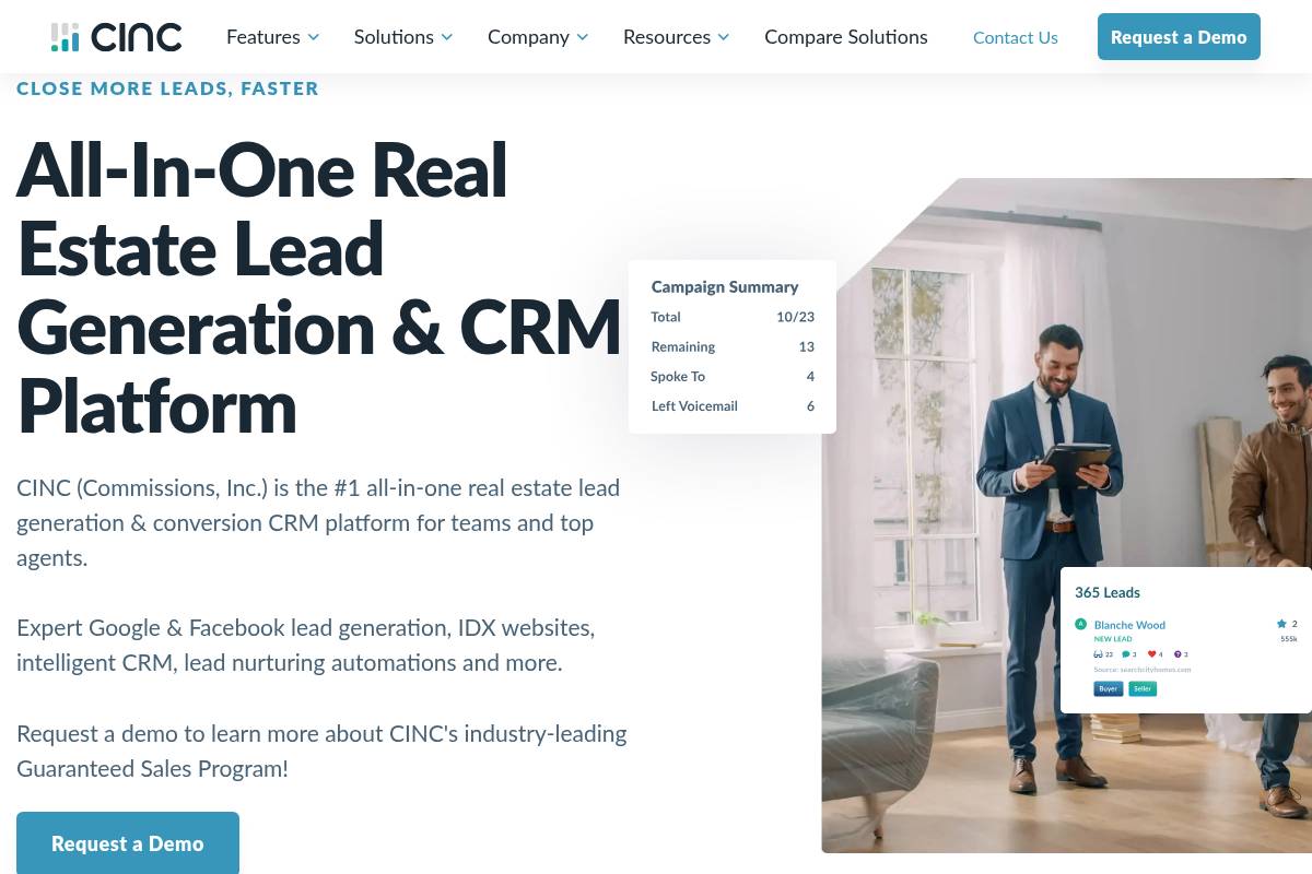 9. CINC: Best for Managed Ad Spend Plus AI Lead Engagement