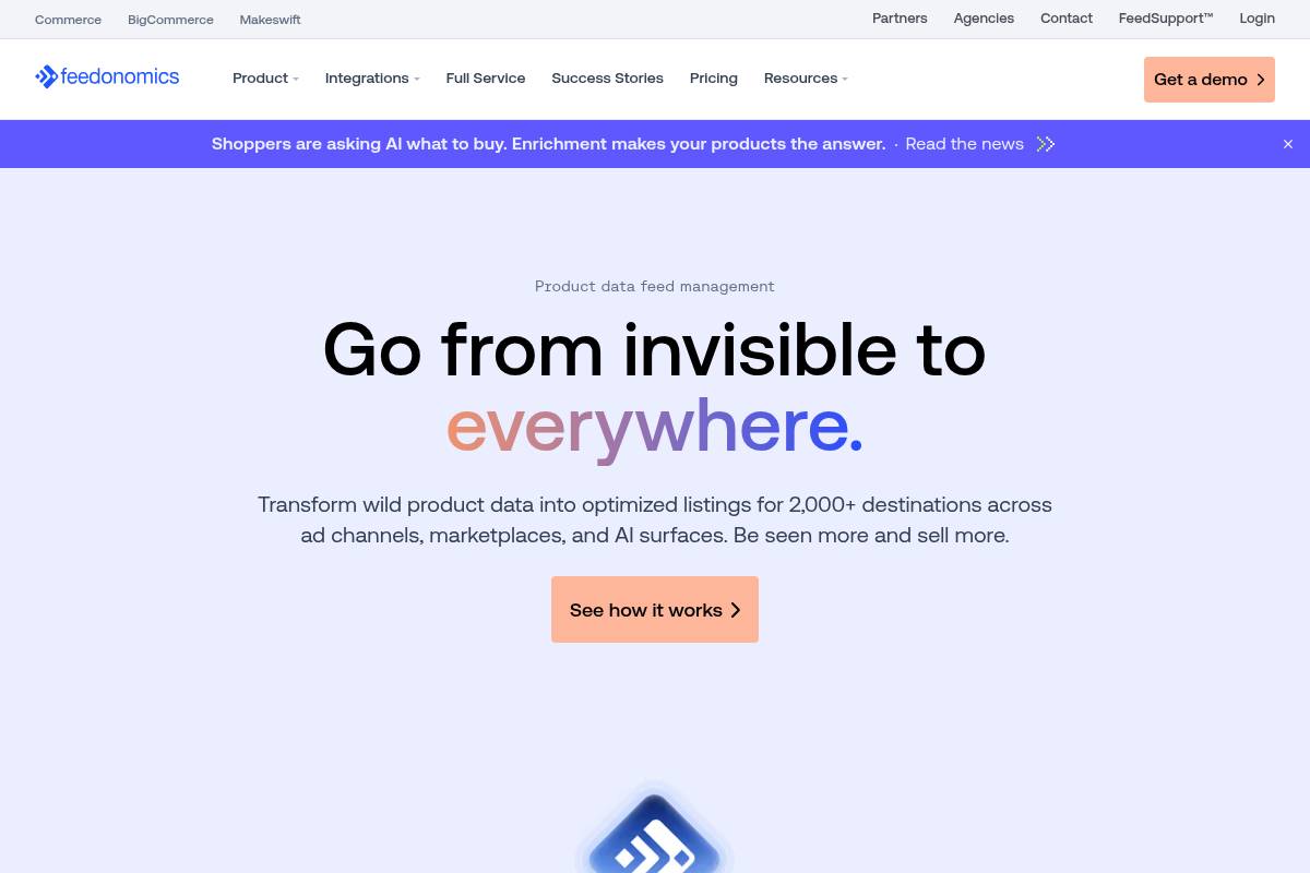 9. Feedonomics: Best for Full-Service Product Feed Management