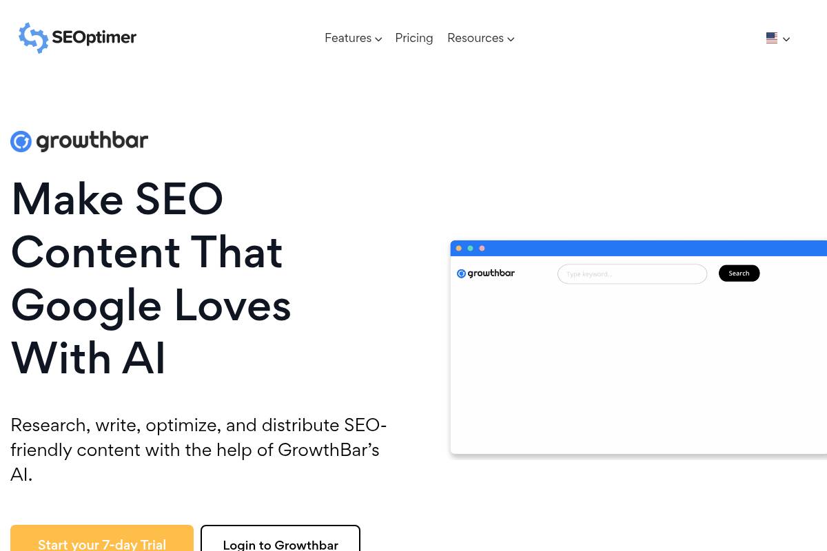 9. GrowthBar: Best for Lightweight All-in-One for Solo Bloggers