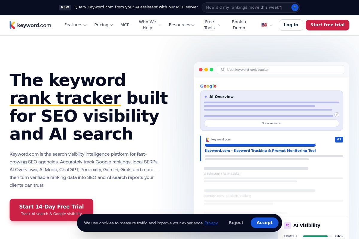9. Keyword.com — Best for Solo SEOs Testing the AI Visibility Channel