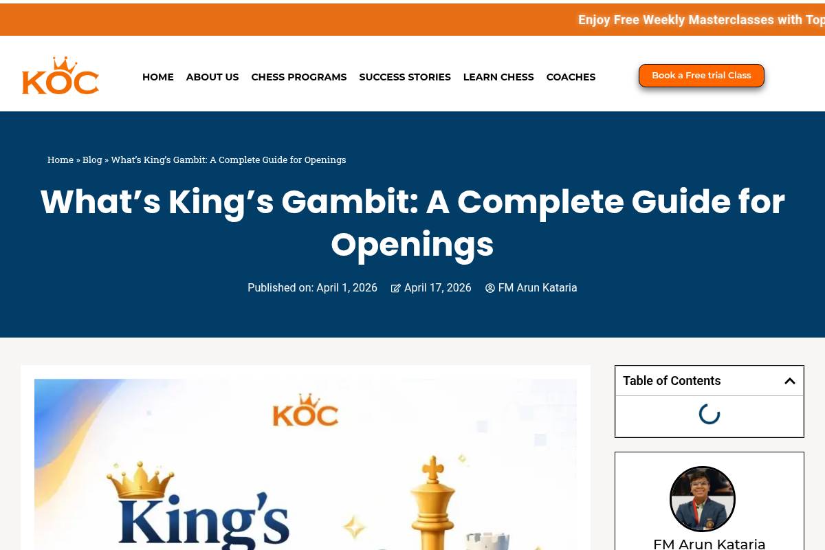 9. King's Gambit — Best for Tactical, Aggressive Young Players