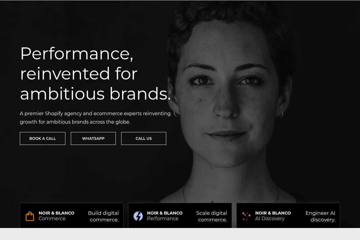 9. NOIR & BLANCO: Best for Shopify-Led CRO, SEO, and AI Search Optimization