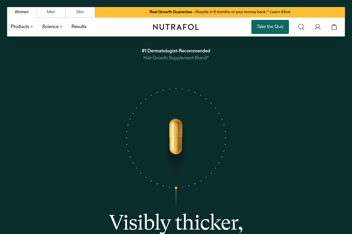 9. Nutrafol — Best for Women's Hair Growth and Hormonal Hair Thinning