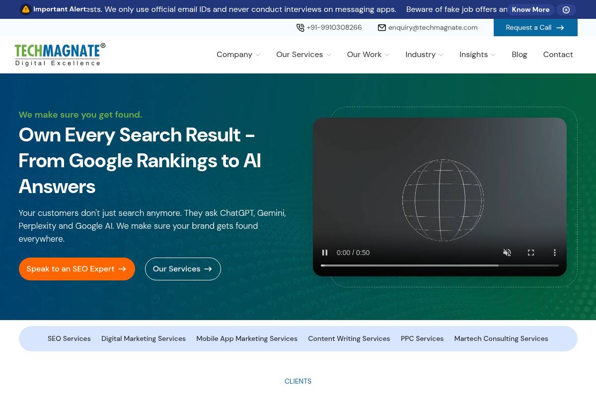 9. Techmagnate: Best for Enterprise Ecommerce SEO Paired with Paid Search