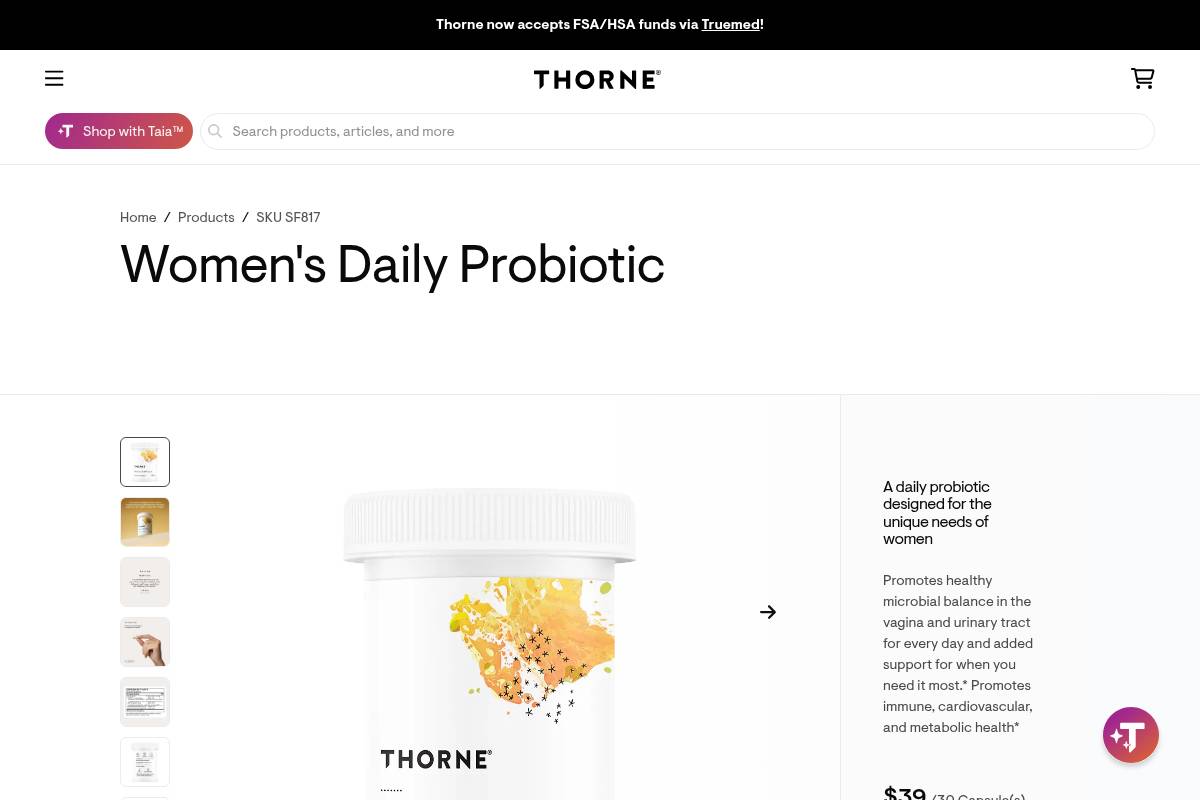 9. Thorne Women's Daily Probiotic: Best for Practitioner-Grade Quality
