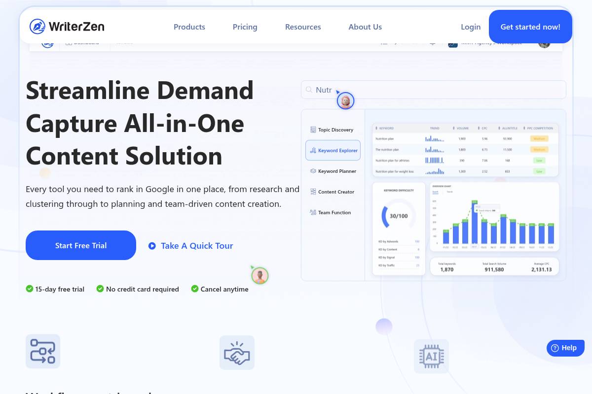 9. WriterZen: Best for Keyword Clustering and Topic Discovery