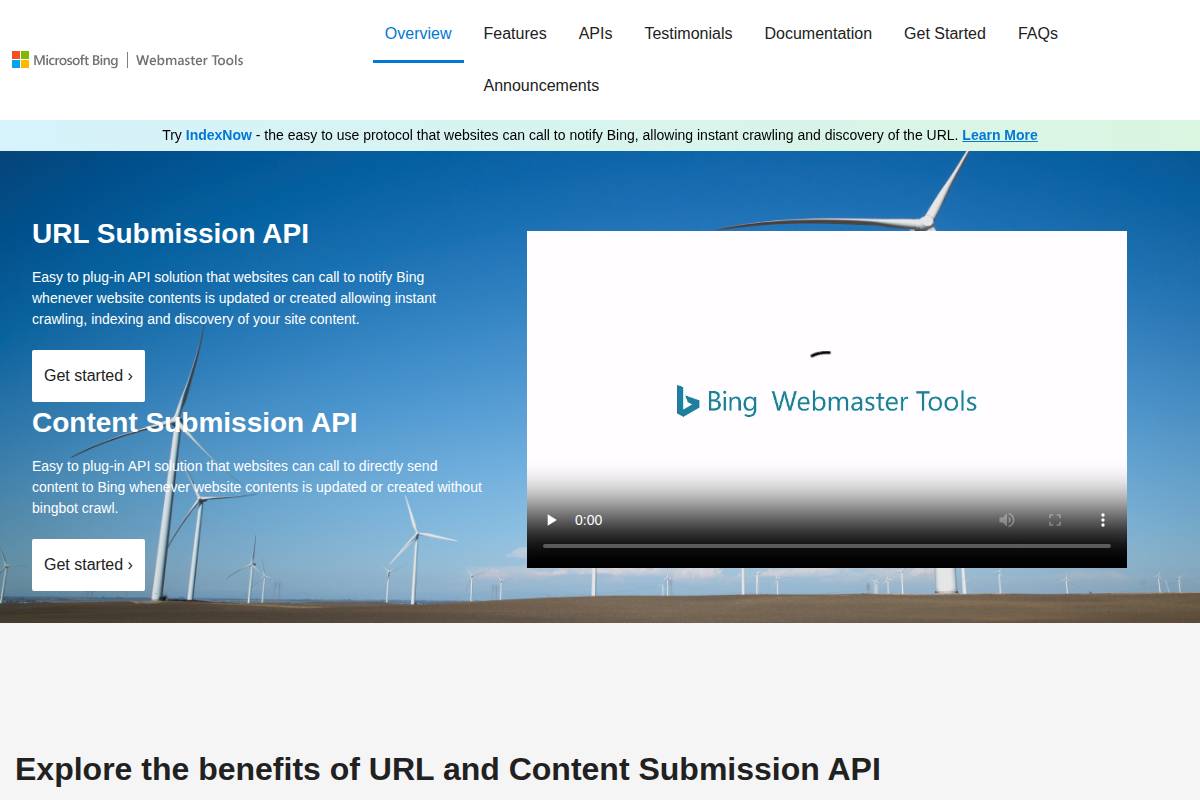 Bing URL Submission API