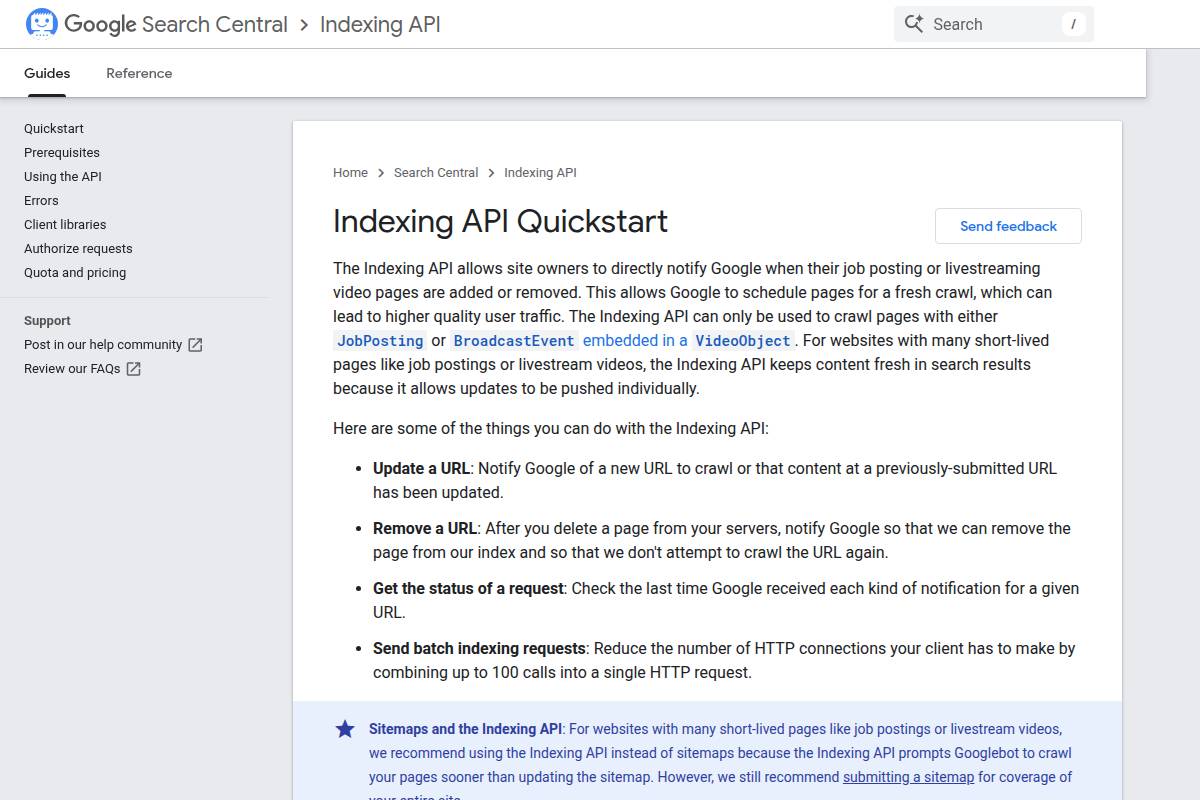Google Indexing API
