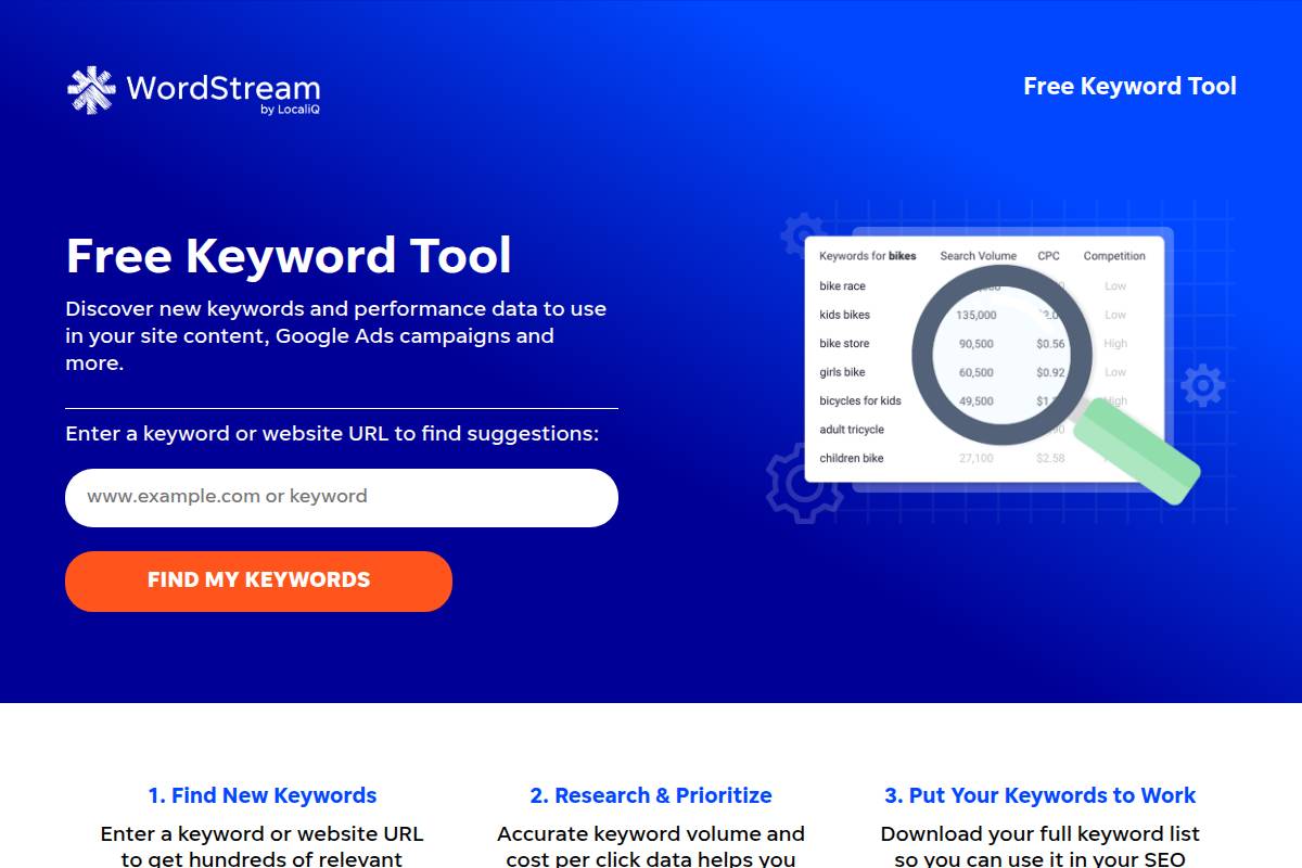 WordStream Free Keyword Tool