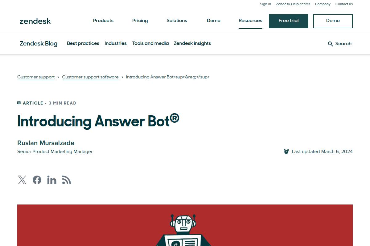 Zendesk Answer Bot